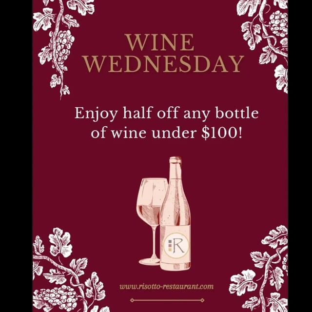 Wine Wednesday – Half Off Selected Bottles 🍷