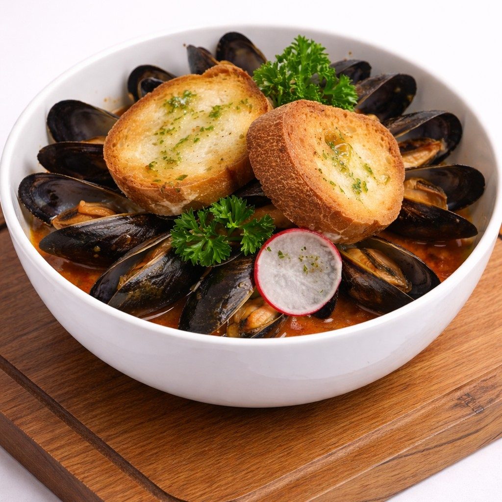 Steamed Mussels.